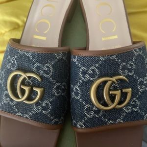 Gucci slide sandals denim